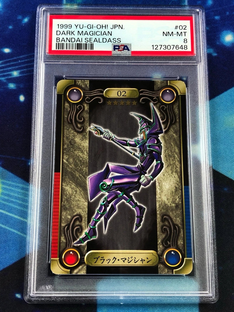 Yugioh 1999 Dark Magician #02 - JPN Bandai Sealdass PSA 8 Graded Card!-1