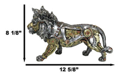 Steampunk Pressure Valve Bionic Geared Cyborg Lion King Prowling Figurine-8