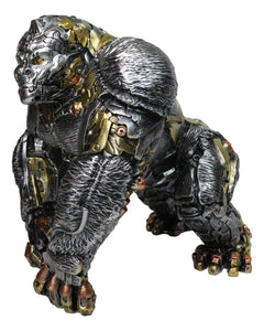 Steampunk Gearwork Cyborg Metallic Primate Silverback Gorilla Kong Figurine-8