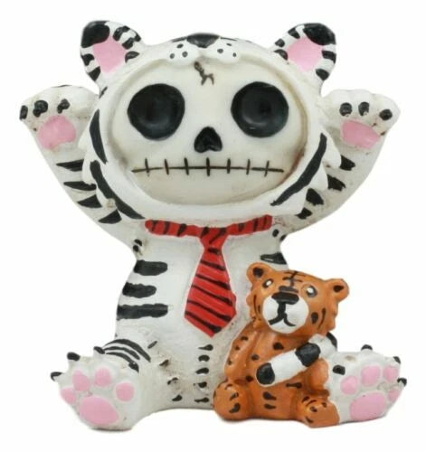 Furry Bones White Tigrrr Snow Tiger Skeleton Monster Table Top Ornament Figurine-4