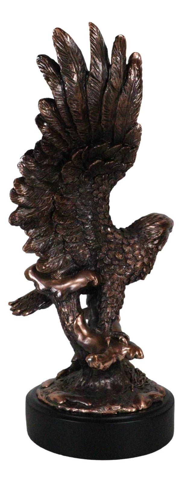 Majestic Bald Eagle With Open Wings Perching On Tree Branch Statue With Base-8
