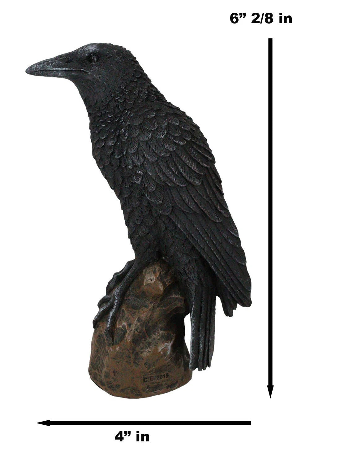 Estatua gótica de cuervo, ave carroñera posada sobre una roca, figurita de 15 cm de alto-9