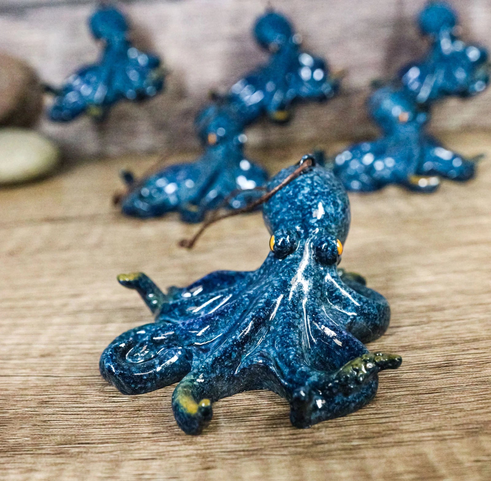 Set Of 6 Blue Giant Sea Octopus Ocean Marine Wall Hanging Decor Tree Ornaments-2