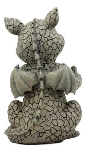 Whimsical Good Job Thumbs Up Dragon Garden Statue Faux Stone Resin Finish 10"H-6