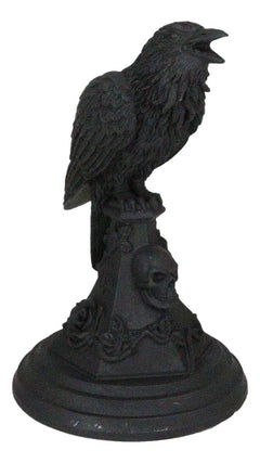 Gothic Poe Raven Crow Black Rose Skull Tombstone Tea Light Votive Candle Holder-7