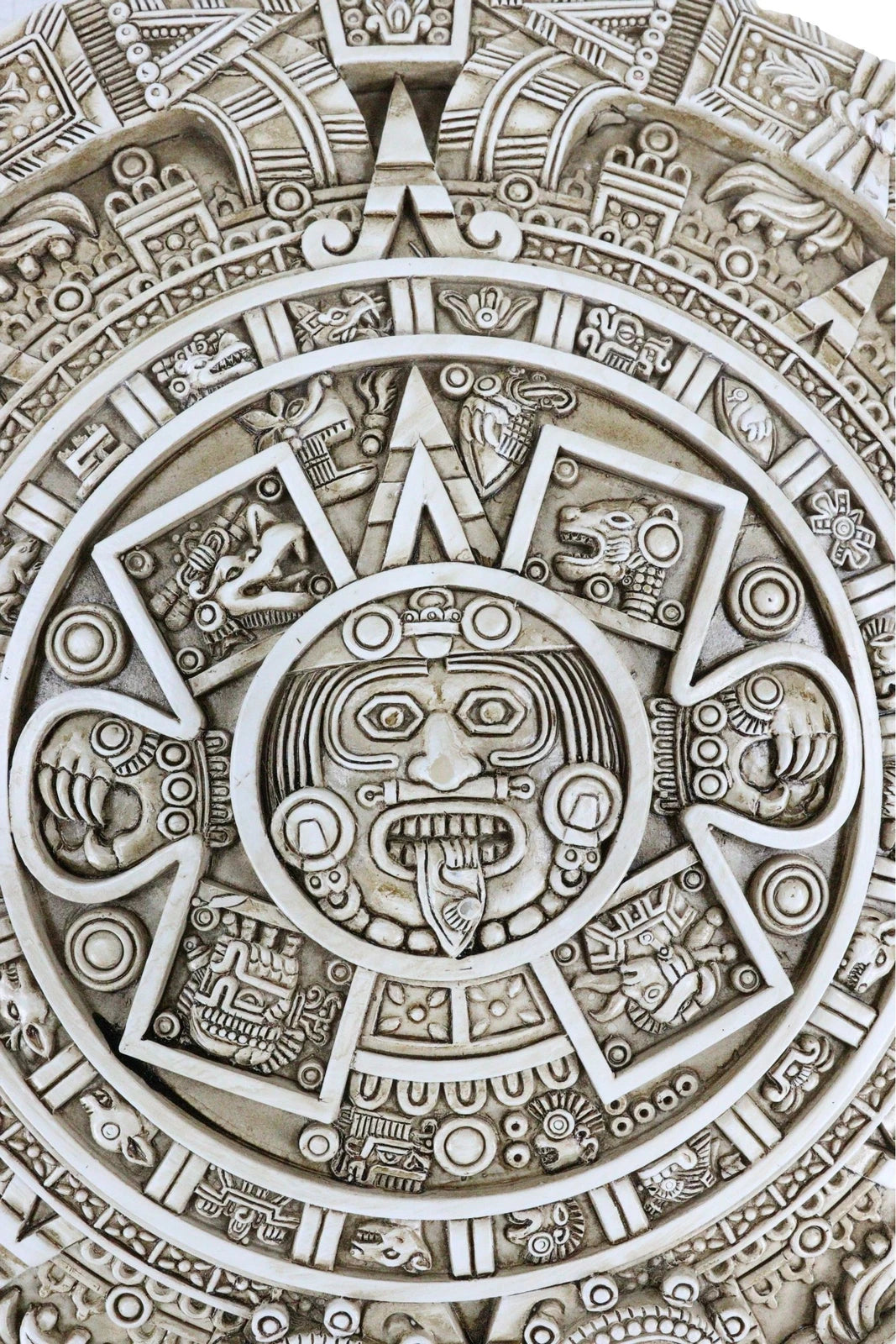Aztec Maya Solar Sun Xiuhpohualli & Tonalpohualli Wall Calendar Plaque Figurine-9