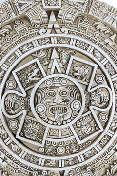 Aztec Maya Solar Sun Xiuhpohualli & Tonalpohualli Wall Calendar Plaque Figurine-9