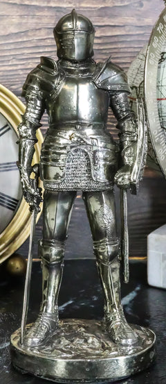 Estatua de armadura medieval de 18 cm de alto, espadachín valiente, caballero corazón de león.-1