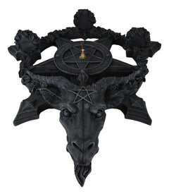 Samael Lilith Baphomet Hanging Wall Clock Candle Holder Decor Plaque 19" H-9