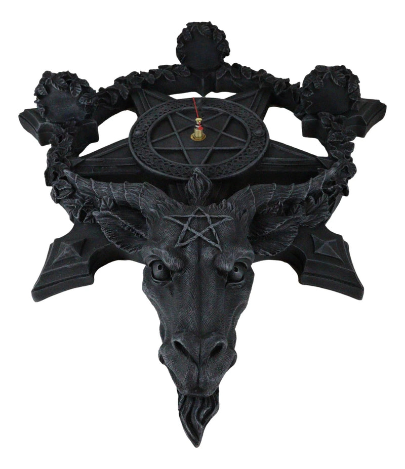Samael Lilith Baphomet Hanging Wall Clock Candle Holder Decor Plaque 19" H-9
