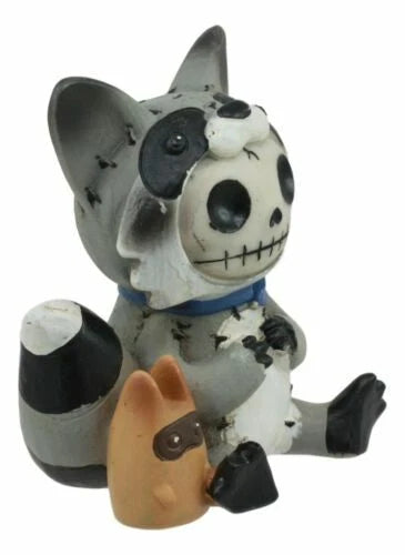 Furrybones Bandit The Raccoon Voodoo Stitched Skeleton Figurine 3"H-6