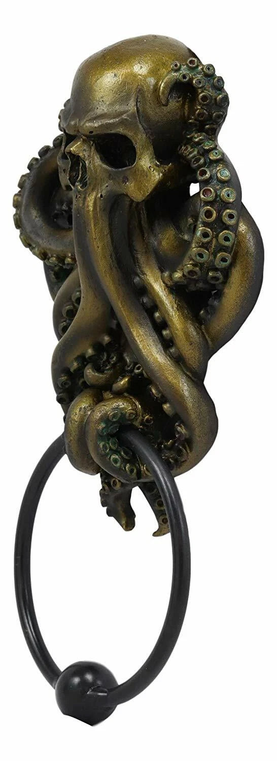 Bermuda Triangle Nautical Octopus Kraken Ghost Of Cthulhu Door Knocker Figurine-2