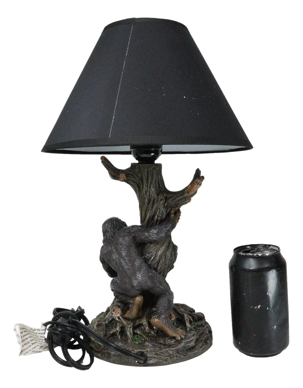 Mythical Creature Sasquatch Big Foot Cryptid Ape by Tree Trunk Table Lamp Decor-8