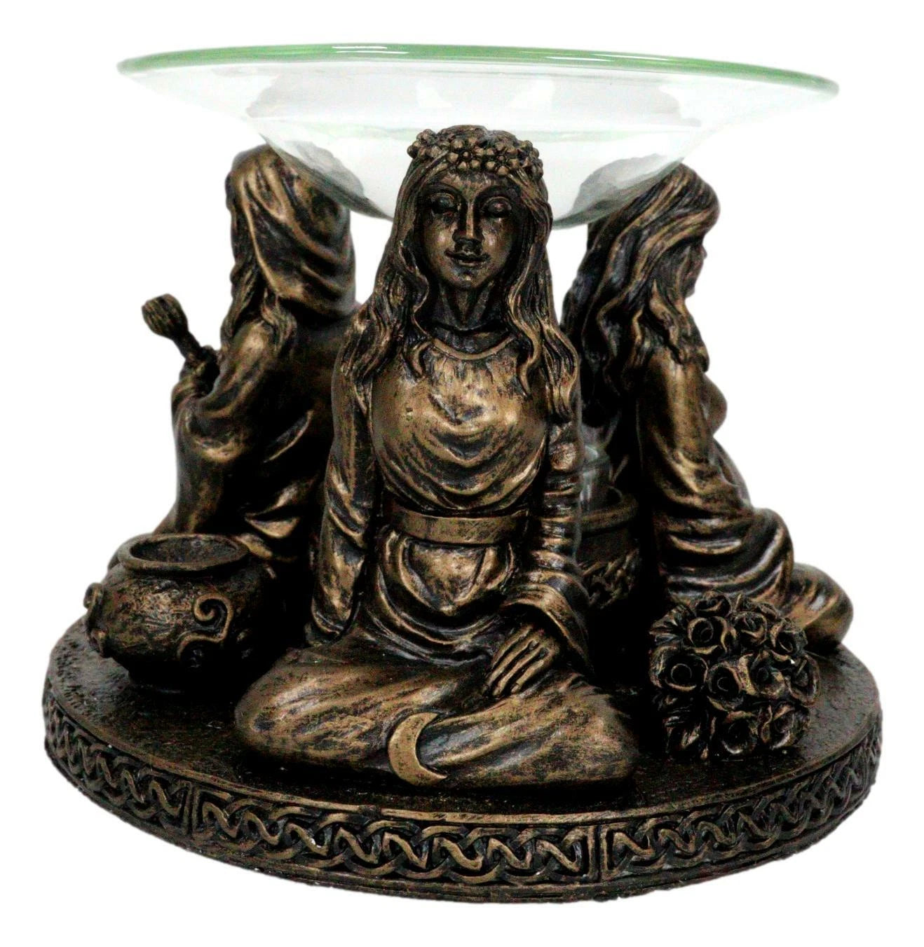 Figura de calentador de aceite aromático con portavotivas de la Triple Diosa Doncella Madre Anciana-5