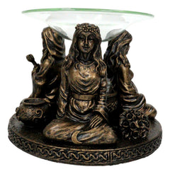 Figura de calentador de aceite aromático con portavotivas de la Triple Diosa Doncella Madre Anciana-5