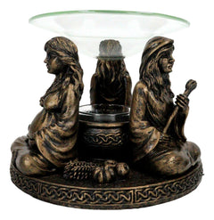 Figura de calentador de aceite aromático con portavotivas de la Triple Diosa Doncella Madre Anciana-6