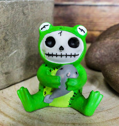 Furrybones Froggy Tadpole Green Frog Cute Skeleton Monster Ornament Figurine-1