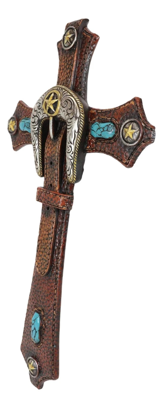 Set of 3 Rustic Western Turquoise Rocks Belt Buckle Conchos Wall Crosses Decor-7