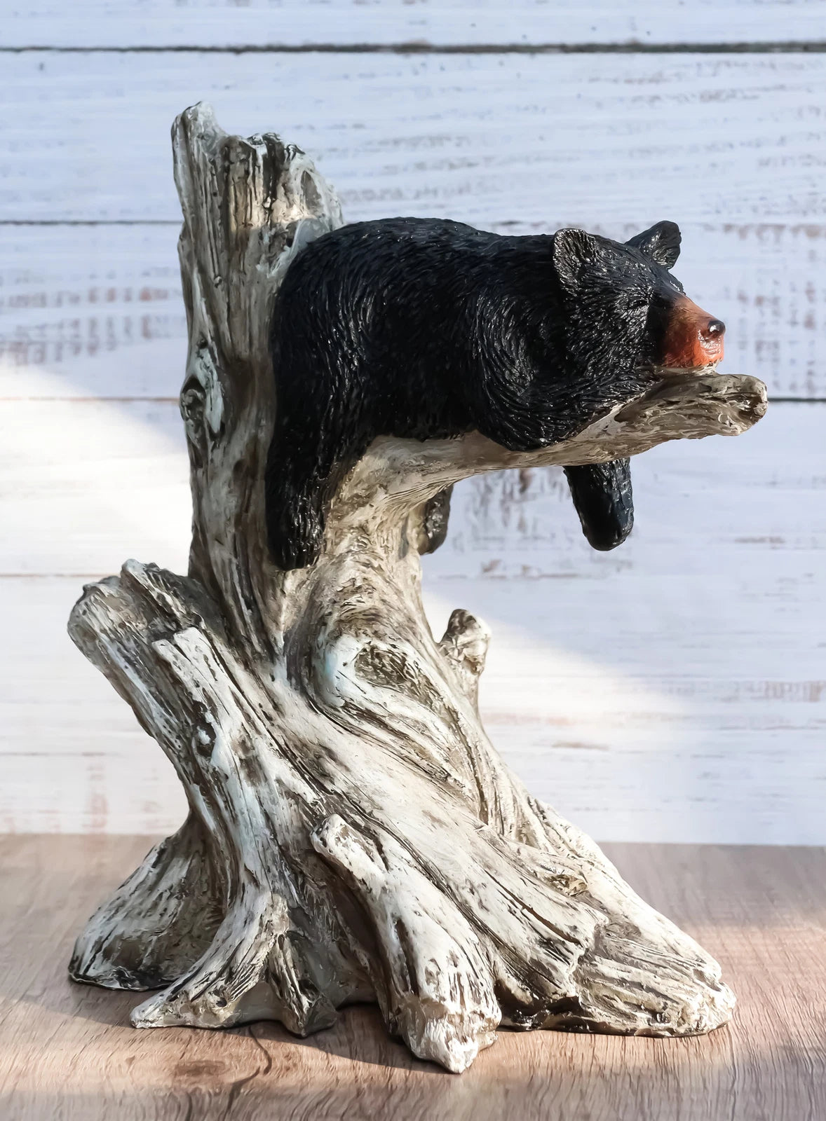 Lazy Days Of Summer Black Bear Sleeping On Tree Branch Statue