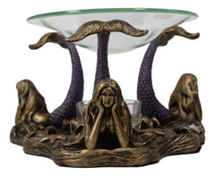 See Hear Speak No Evil 3 Sirens Mermaids Of The Cove Candle Heat Oil Warmer-7