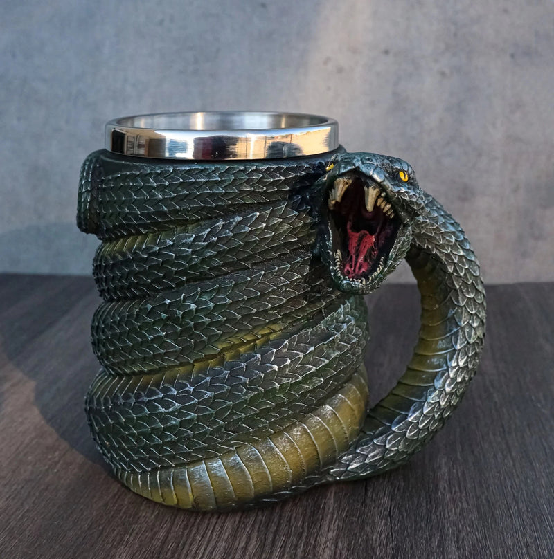 Realistic Ferocious Slithering Serpent Snake With Venomous Fangs Coffee Mug Cup-1