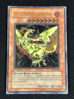 YUGIOH SACRED PHOENIX OF NEPTHYS FET-EN005 1ST ULTIMATE PLAY/EDGE WEAR-1