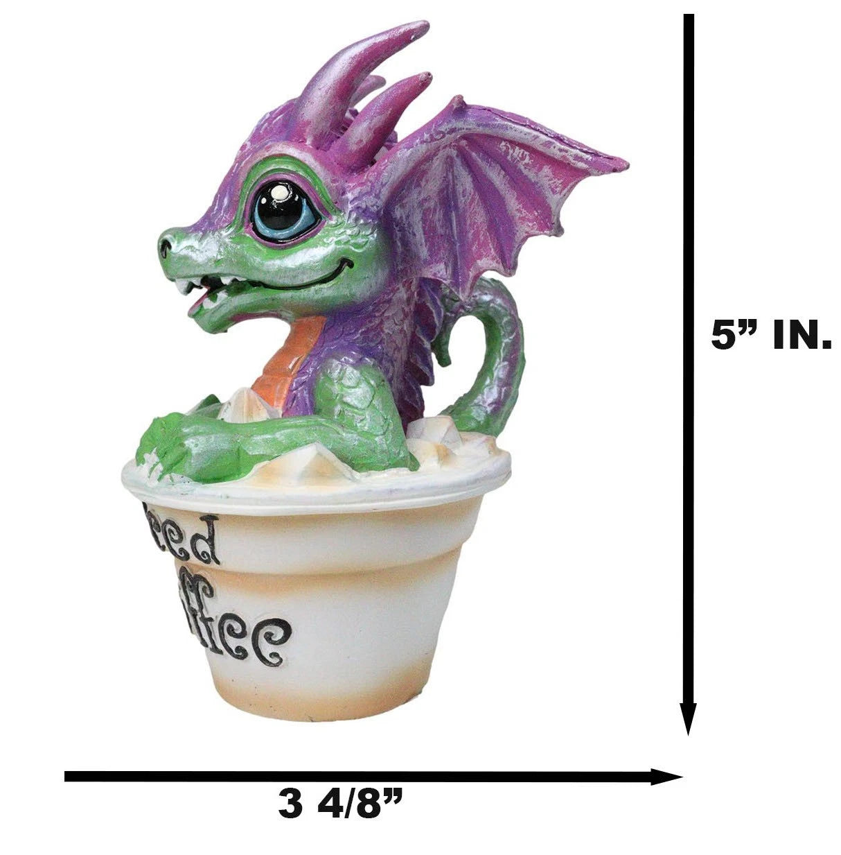 Café helado artesanal de Ruth Thompson con figura de dragón en taza de Sarah Wyrmling-8