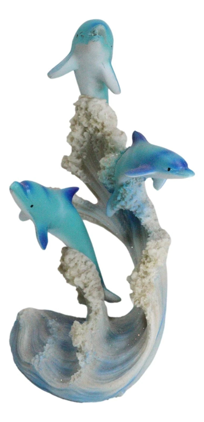 Sea World Three Bottlenose Dolphins Leaping Out Of The Waves Statue 6.25"Tall-9