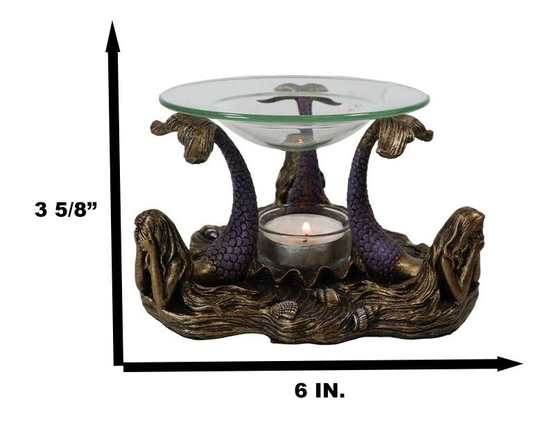 See Hear Speak No Evil 3 Sirens Mermaids Of The Cove Candle Heat Oil Warmer-6