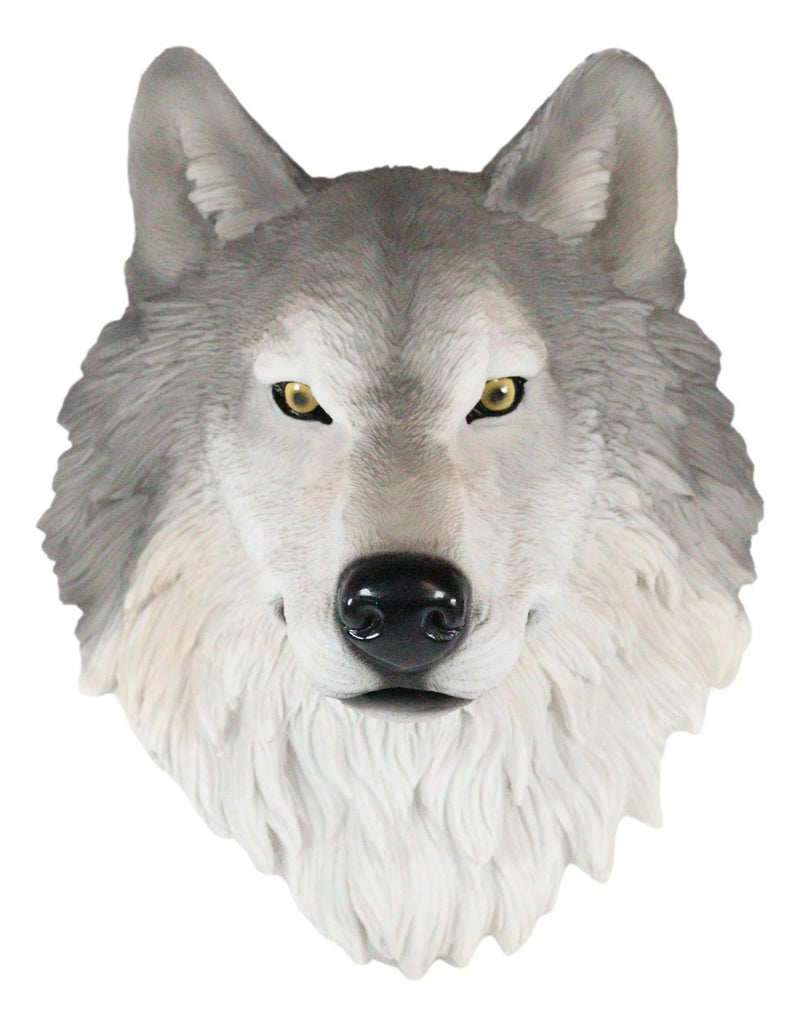 Large Fenrir Alpha Gray Wolf Head Wall Decor Plaque 14"Tall Art Decor-8