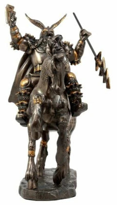 Norse Viking God Battle Cry Odin Riding On Sleipnir to Hel Figurine 9" L-7