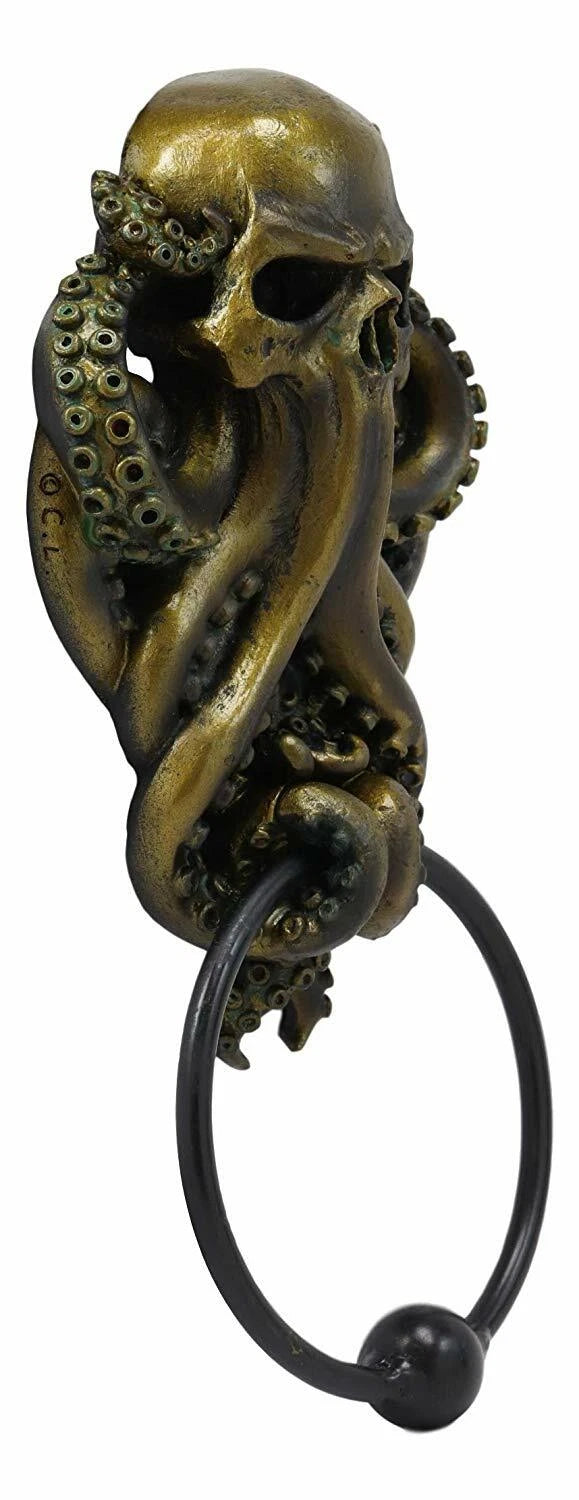 Bermuda Triangle Nautical Octopus Kraken Ghost Of Cthulhu Door Knocker Figurine-3