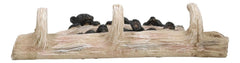 Rustic 3 Naughty Black Bears Dangling On Tree Branch 3 Pegs Triple Wall Hook-9