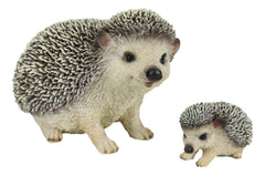 Set Of 2 Wildlife Animals Realistic Mother Hedgehog With Baby Hoglet Figurines-2