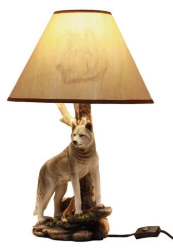 Alpha Gray Wolf Twilight Lone Hunter Wildlife 20"H Desktop Table Lamp Decor-9