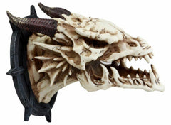 Large Chained Horned Dragon Skull Wall Trophy Decor Saint George Slain Dragon-8