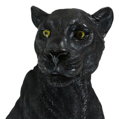 Realistic Large Black Ghost Panther Jaguar Hunter 20"H Garden Patio Statue-9