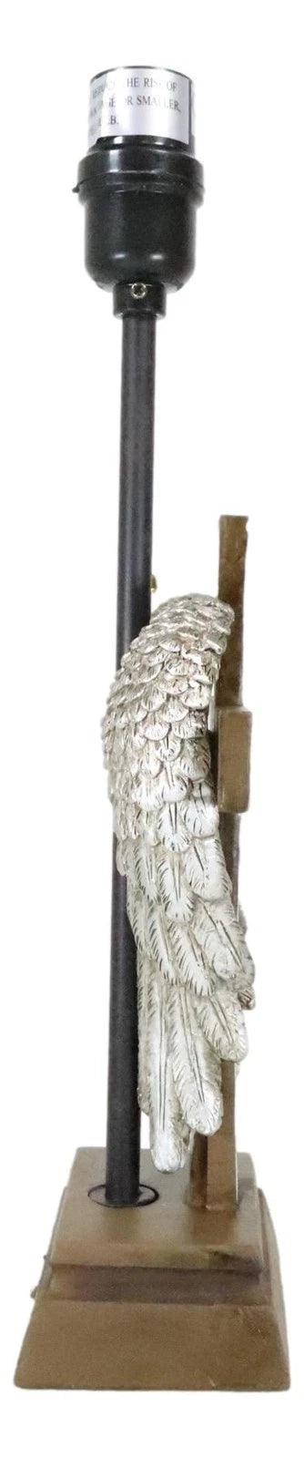 Country Western Texas Lone Star State Flag With Silver Angel Wings Table Lamp-7