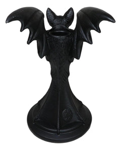 Wicca Gothic Black Gargoyle Vampire Bat Vespertilio Candlestick Holder Figurine-9