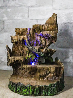 Rustic Forest Tree Steppes Faux Wooden LED Display Stand Figurine For Miniatures-1