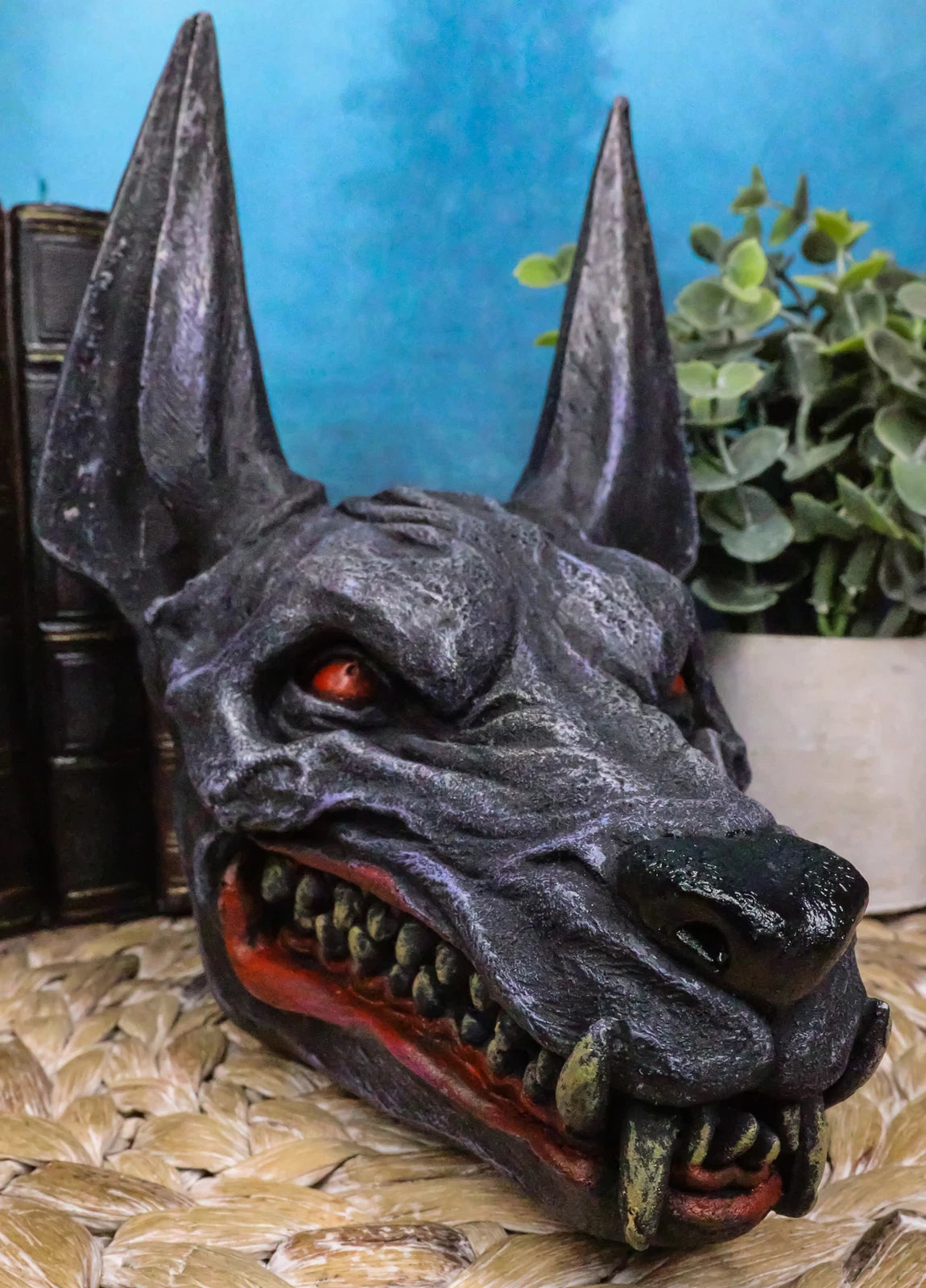 Ancient Egyptian Underworld Macabre Zombie Jackal God Anubis Skull Head Figurine-1