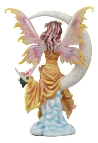 Nene Thomas Art Celestial Crescent Moon Earth Elemental Floral Fairy Statue 11"H-9