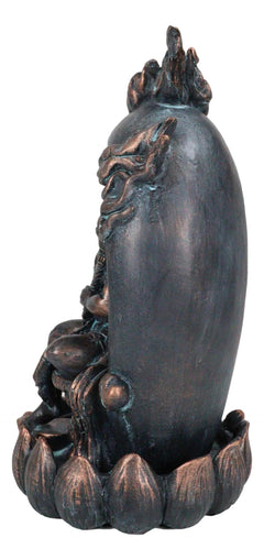 Hindu Buddha Hanuman Monkey God On Lotus Backflow Cone Incense Burner Figurine-8