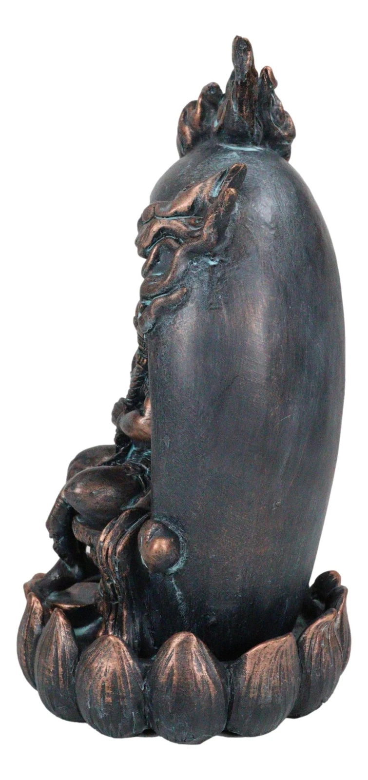 Hindu Buddha Hanuman Monkey God On Lotus Backflow Cone Incense Burner Figurine-8