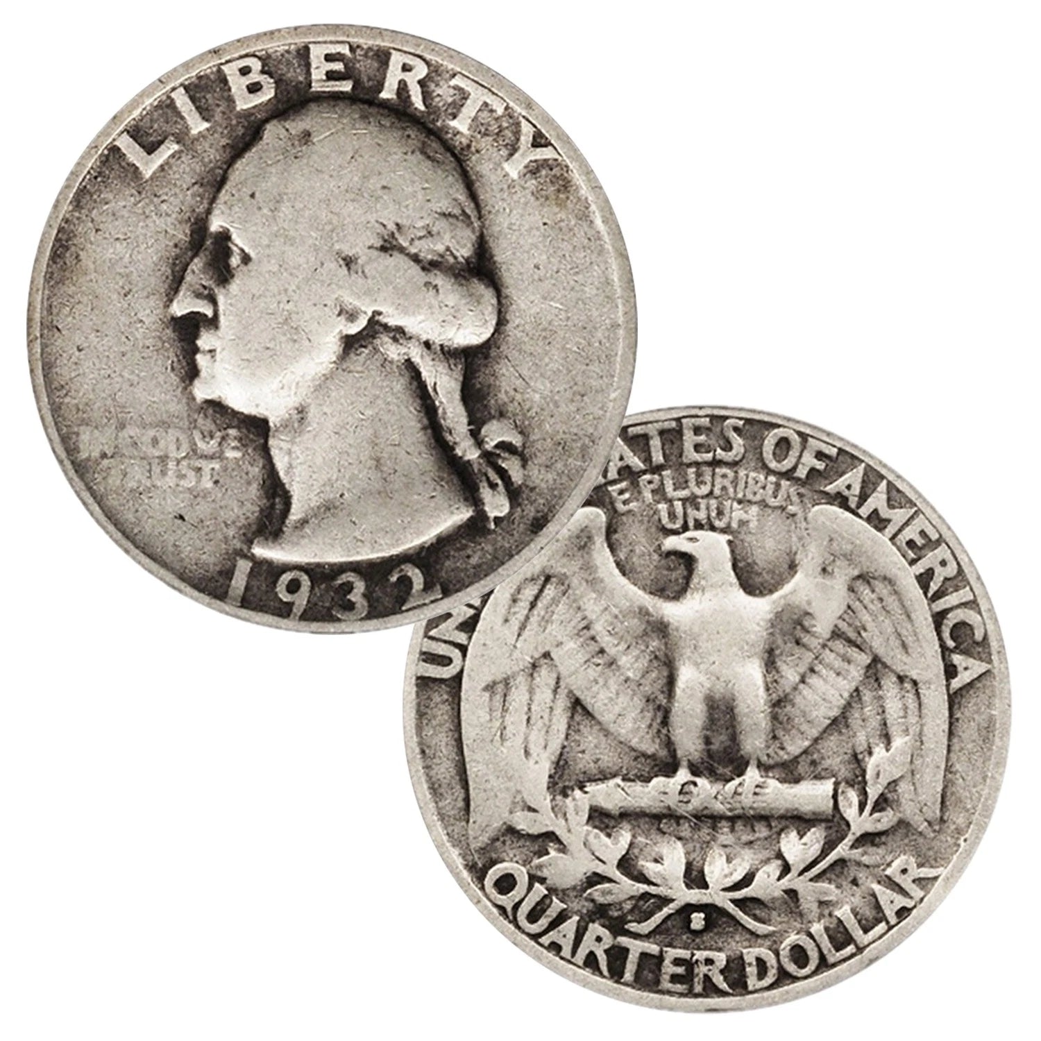 $1 Face - 90% Silver Washington Quarters Circulated Random Date