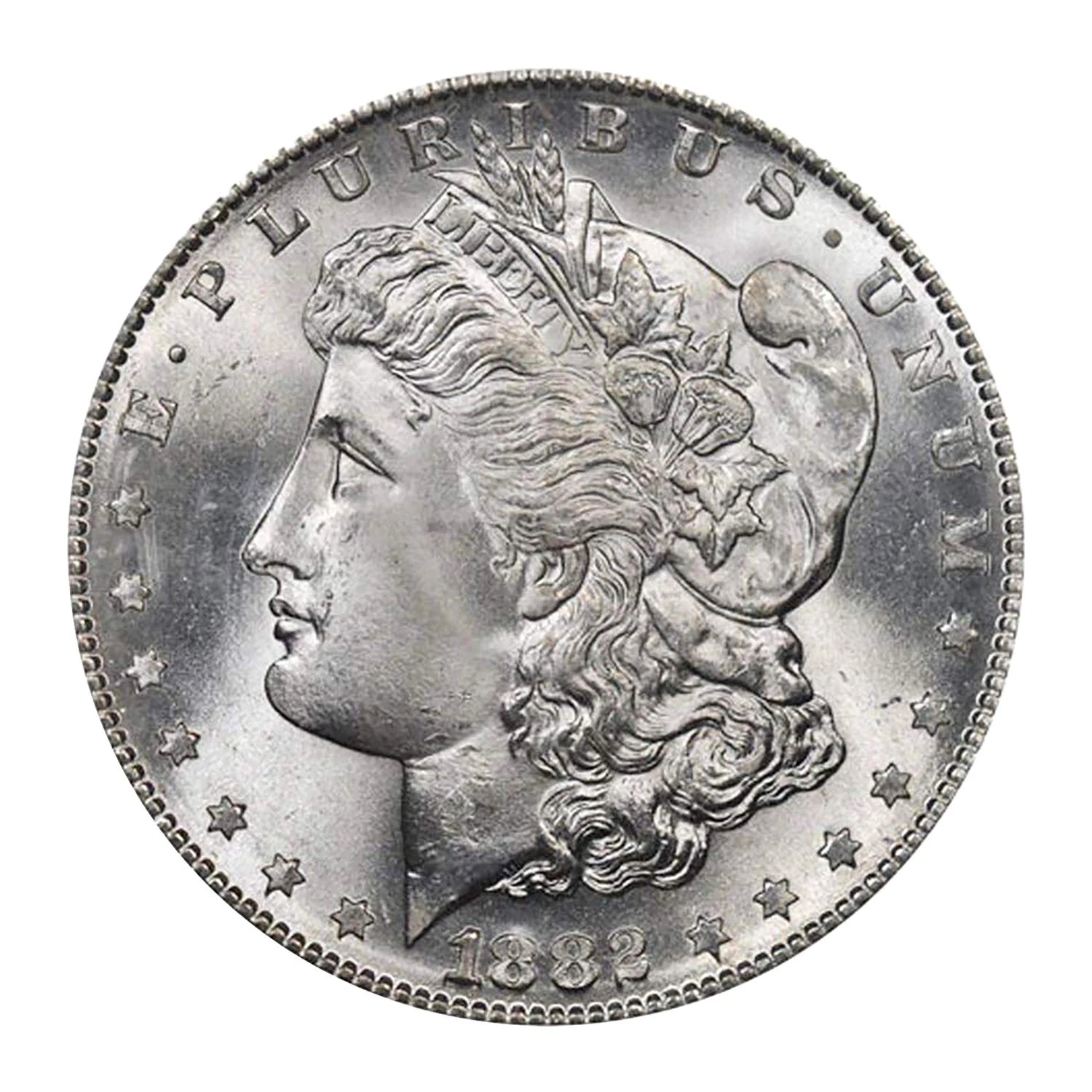 1882 P Morgan Silver Dollar $1 Brilliant Uncirculated BU 90% Silver