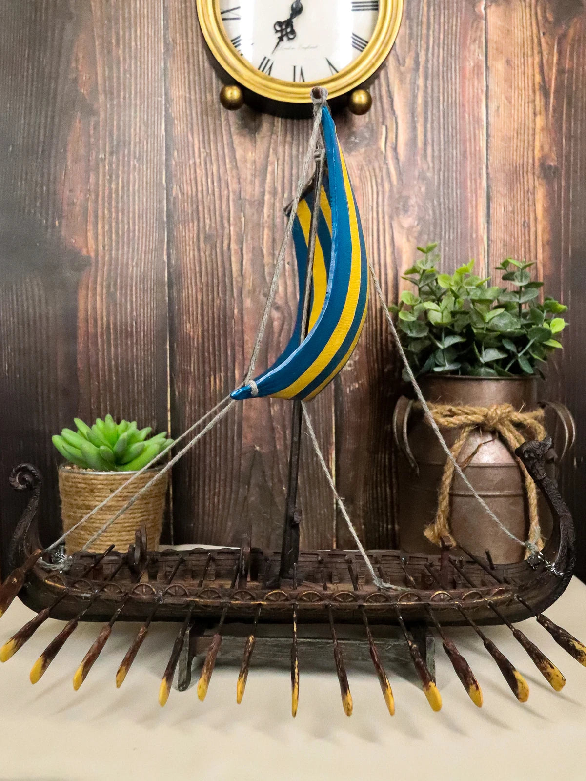 Scandinavian Viking Middle Ages War Ship Battle Longship Prototype Sculpture