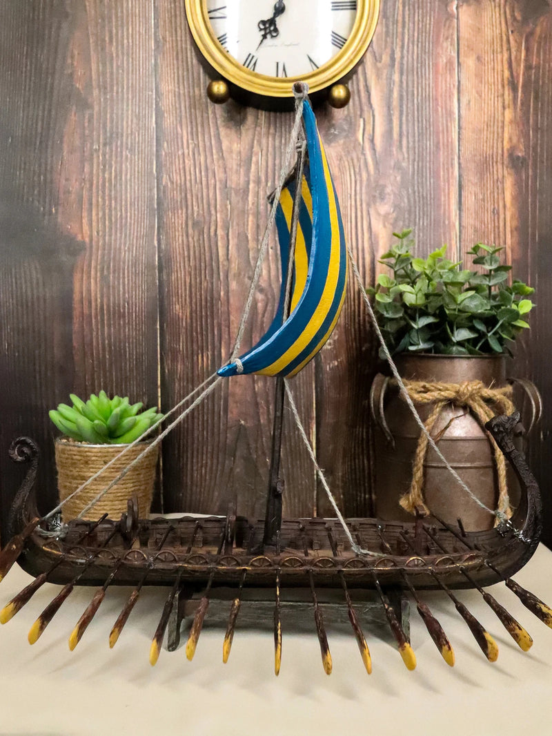 Scandinavian Viking Middle Ages War Ship Battle Longship Prototype Sculpture-2