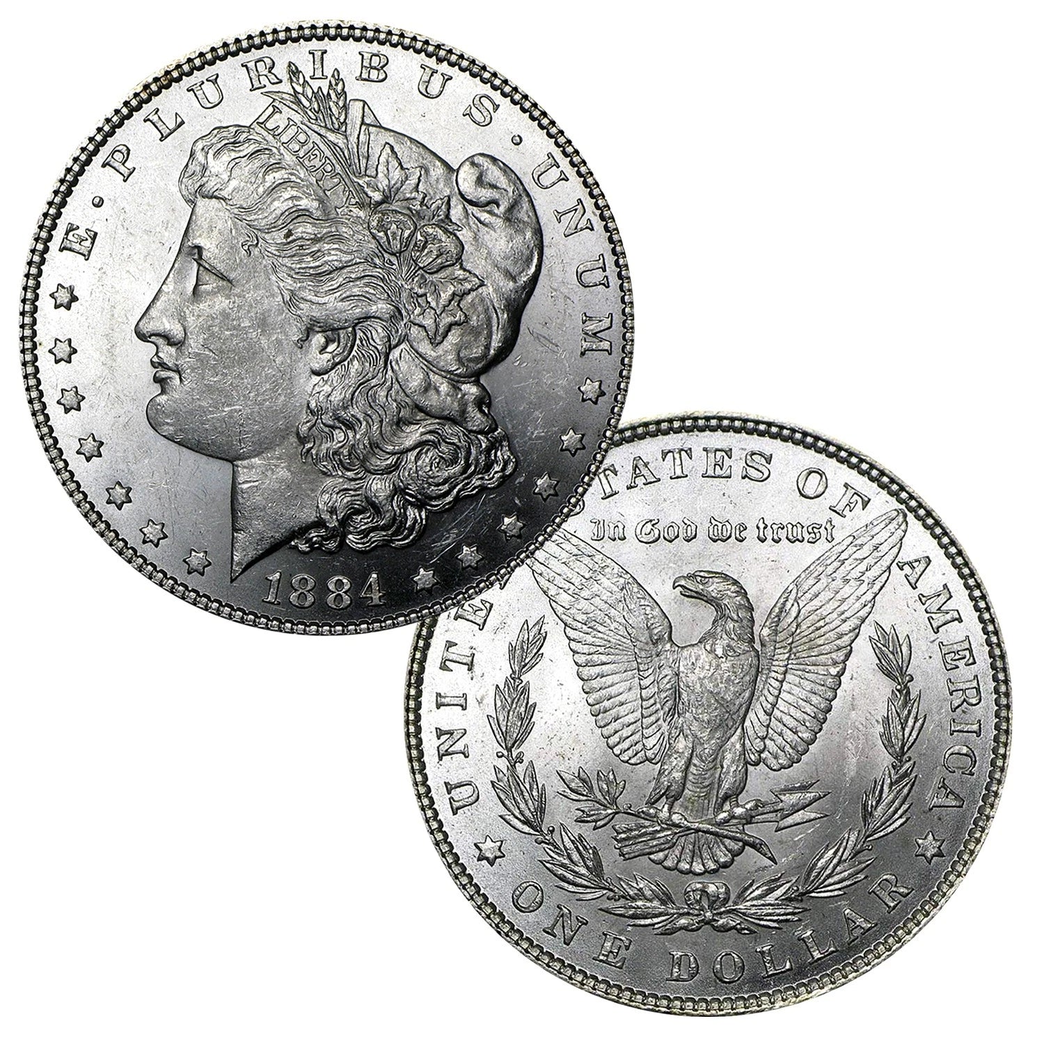1884 P Morgan Silver Dollar $1 Brilliant Uncirculated BU 90% Silver