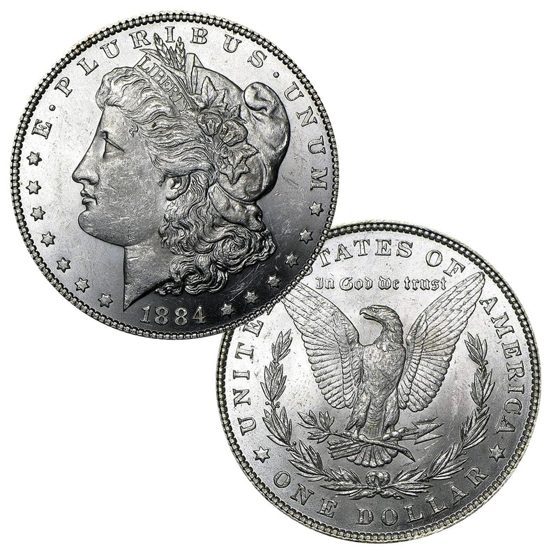 1884 P Morgan Silver Dollar $1 Brilliant Uncirculated BU 90% Silver-1